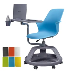 Factory Student Desk School Furniture College Modern Classroom Furniture Conference Training Chair with Writing Pad Tablet