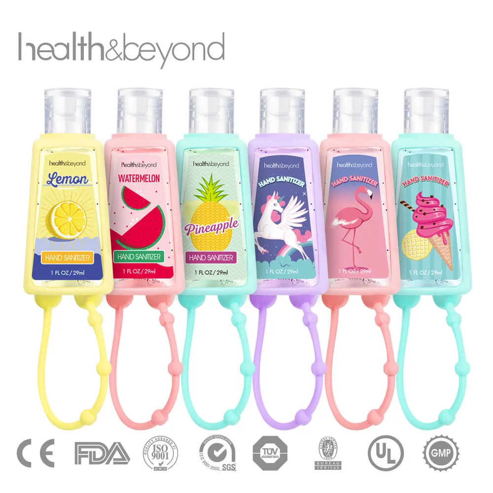 
30ml hand sanitizer hand gel with eco-friendly silicon holder 