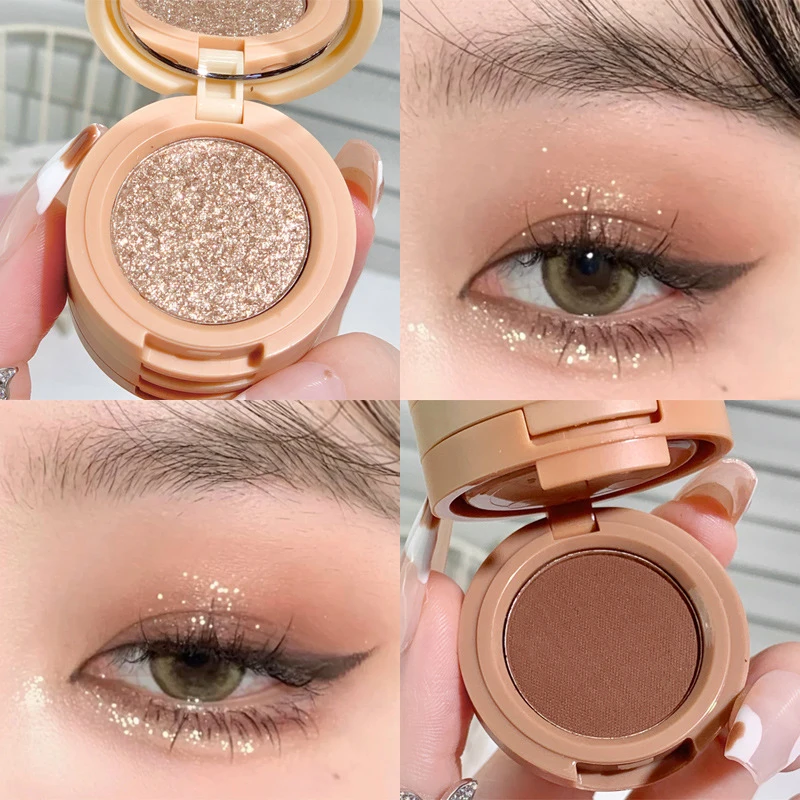Four layers of sandwich color nose shadow silhouette earth color eye shadow sparkling pearl matte hair eye shadow plate