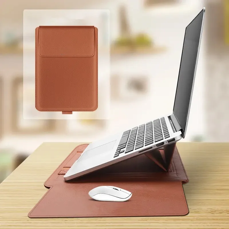 Custom Logo Creative Design  Laptop Case With Stand 3 in 1 Notebook Sleeve Bags Laptop PU Bag For Macbook
