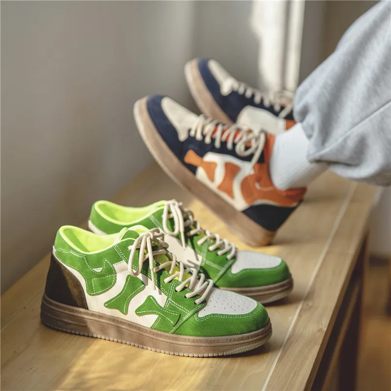 Having Stock Unique Design Manufacturer Sneaker Custom Logo High Quality Men Shoes Green Cool Skateboard Custom Men Casual Shoes