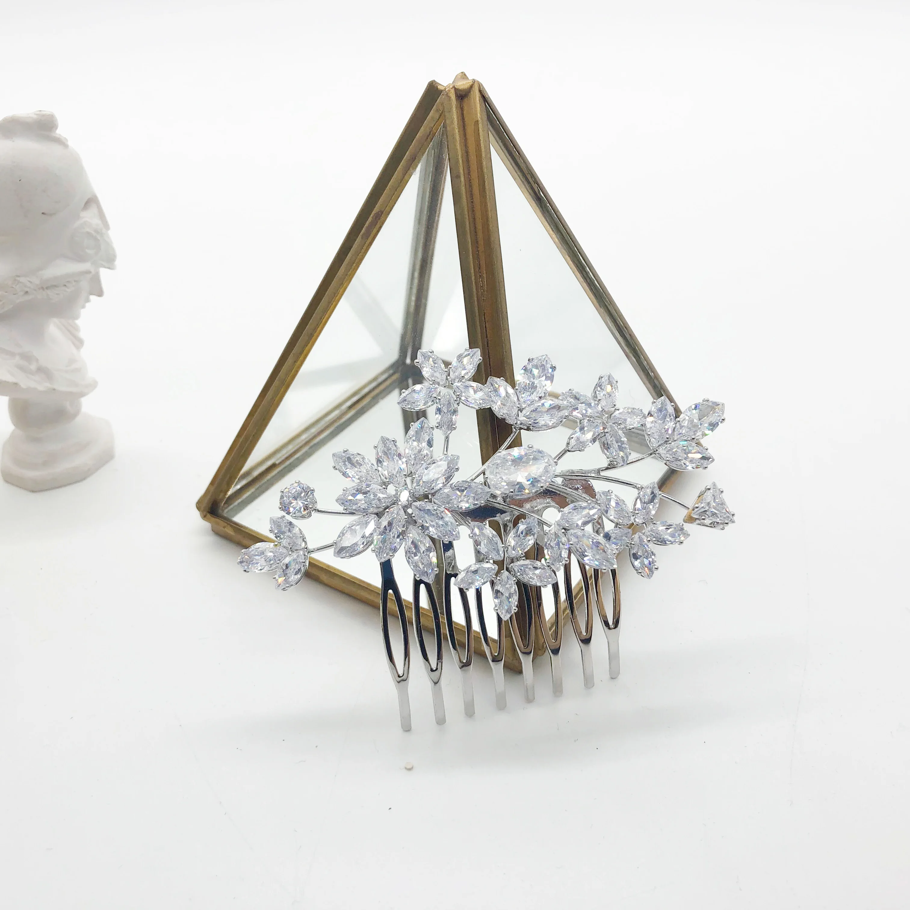 Fashion Handmade Zircon Flower Leaf Headdress Accessories Bridal Jewelry Wedding Hair Combs