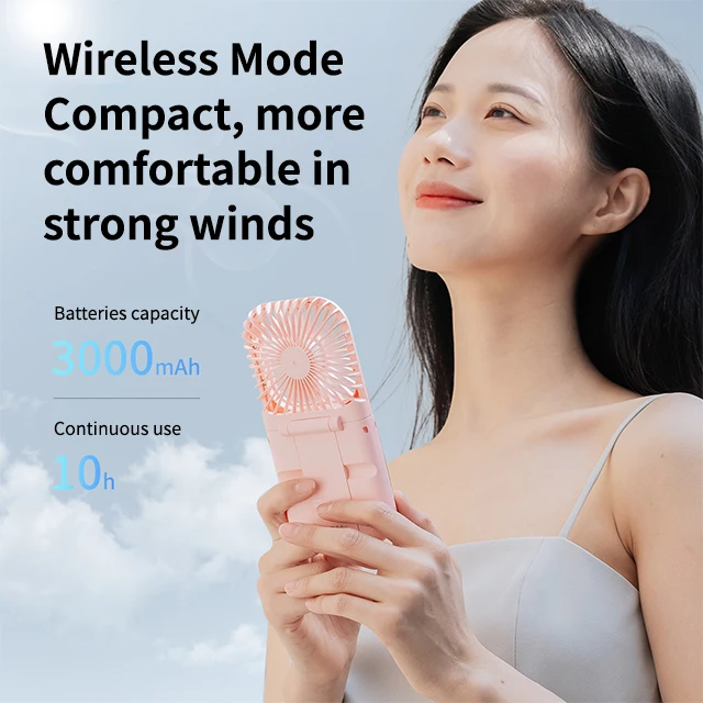 Desktop Mobile Phone Holder Electric Fans Handheld Rechargeable Portable Fan Power Bank Mini Electric Fan