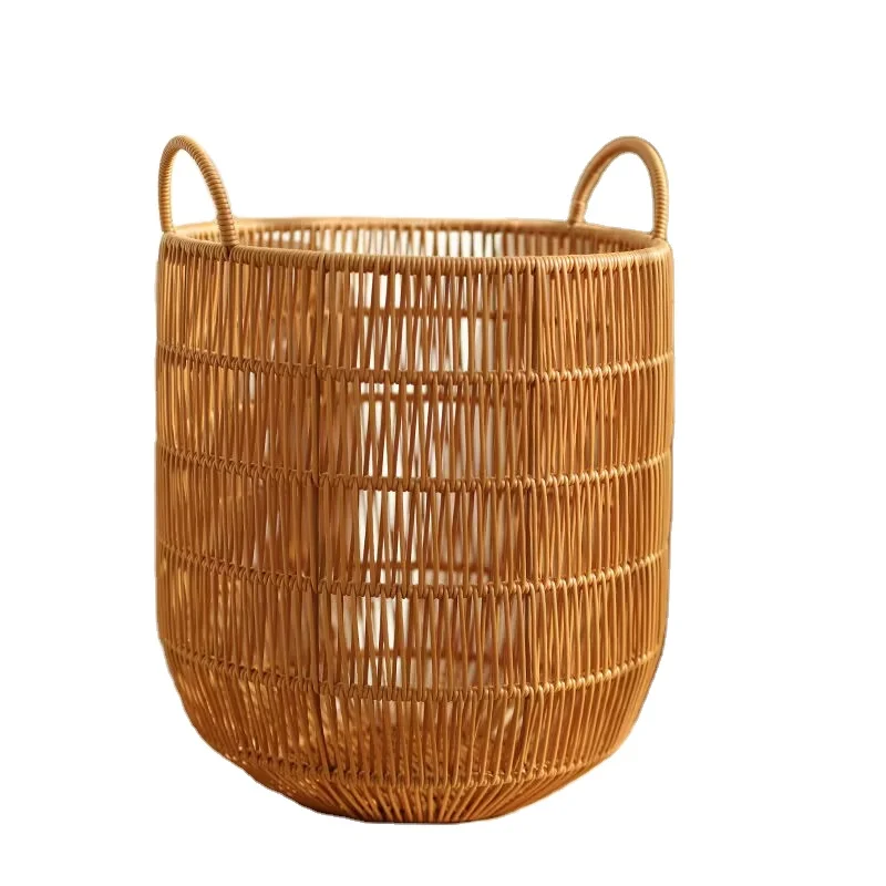 Rattan waterproof laundry basket Laundry storage basket Bedroom bathroom laundry basket