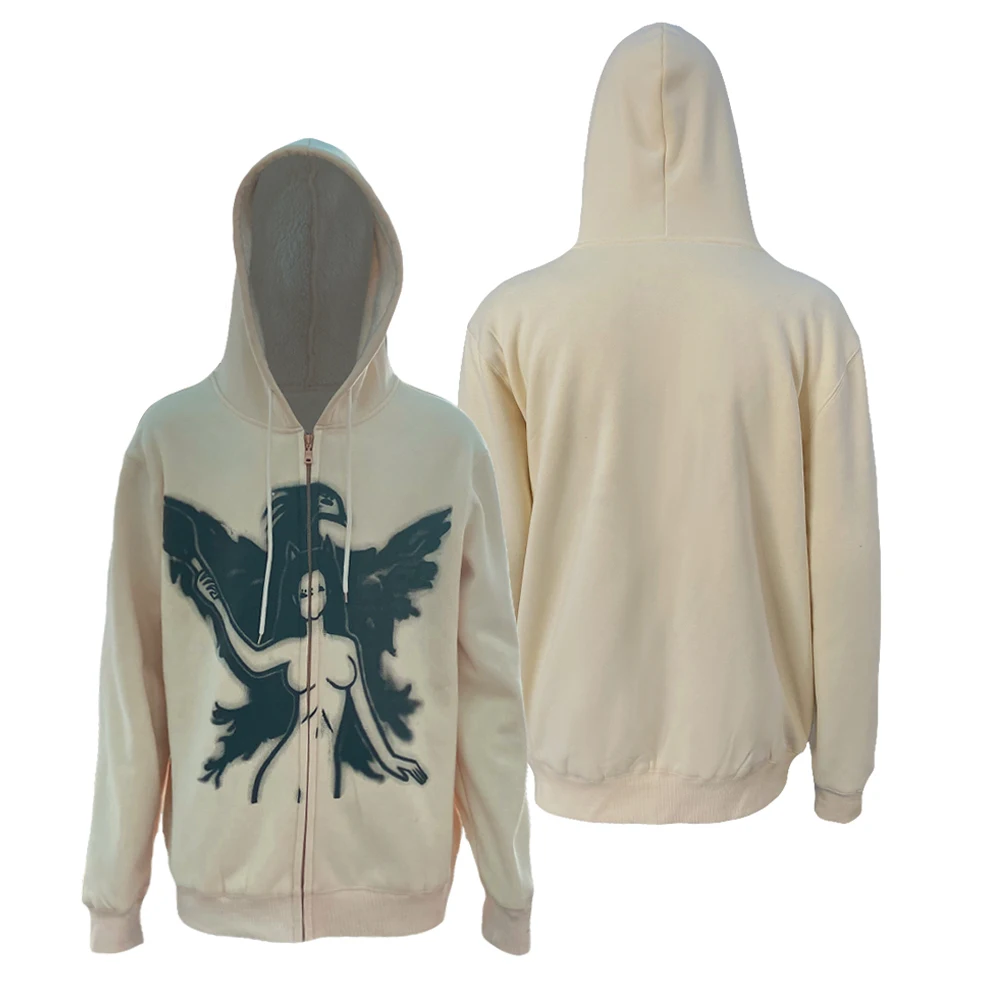 Custom Printing Logo Cotton Sherpa Hoodie Thick Fleece Lined Hooded Mens Zip Screen Print Sweatshirt Men Casual Hip Hop Hoodies