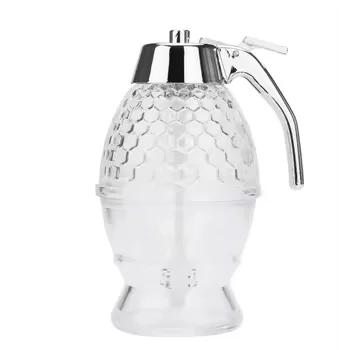 Dainty Eco Friendly Glass No Drip Honey Jam Syrup Dispenser Squeeze Bottle Dispenser Portable Kettle Honey Jar