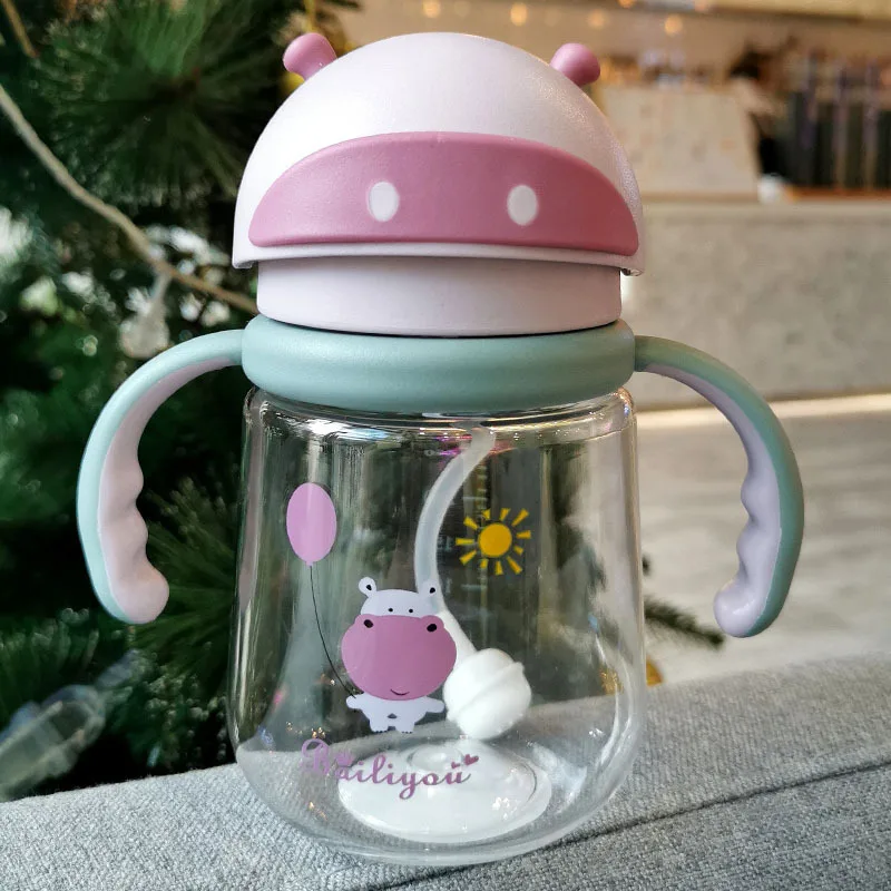 Детская кружка для напитков, портативная пластиковая чашка с ручкой для безопасности детей