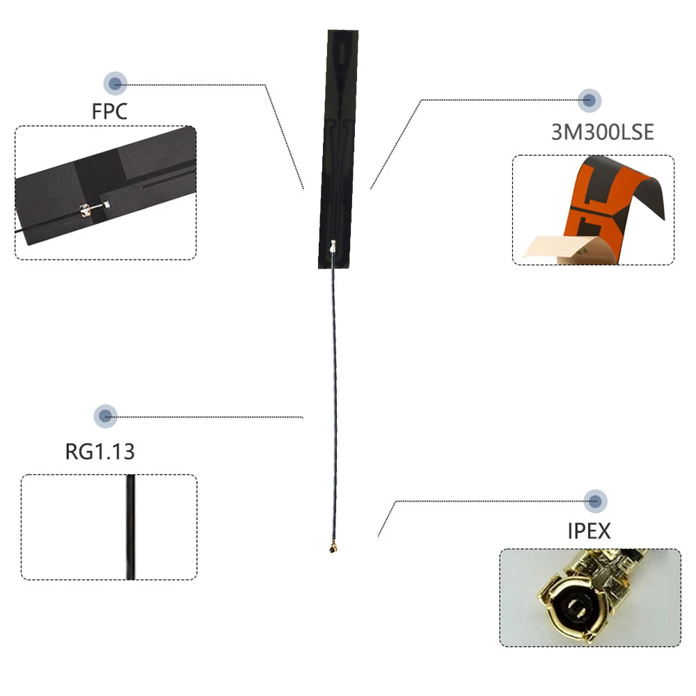 Custom Built 3G 4G 5G Lte 2Dbi Flexible Fpc Internal Small Connector Micro FPC Antenna