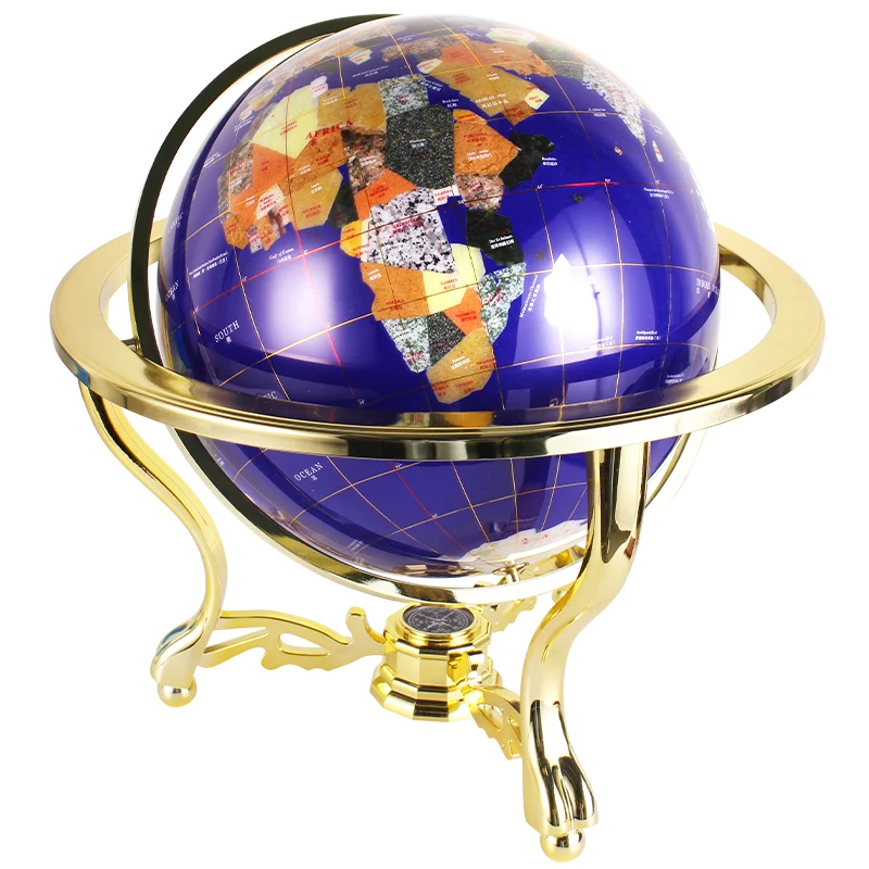 Large floor Standing Customize Globe Ball Big Size Desktop Huge Luxury World Globe Metallic Gemstone Home Decorative Globe
