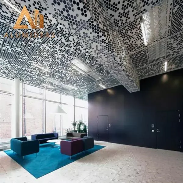 Aluminum Perforated CNC Laser Cut Interior Decorative Sound Absorbing Ceiling Panels
