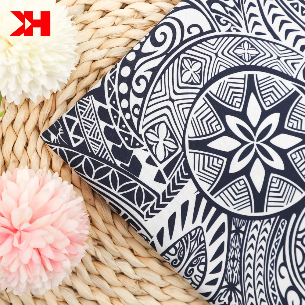 Kahn textile high quality pure 100% cotton fabrics custom leaf printed fabric cotton hawaii design fabric