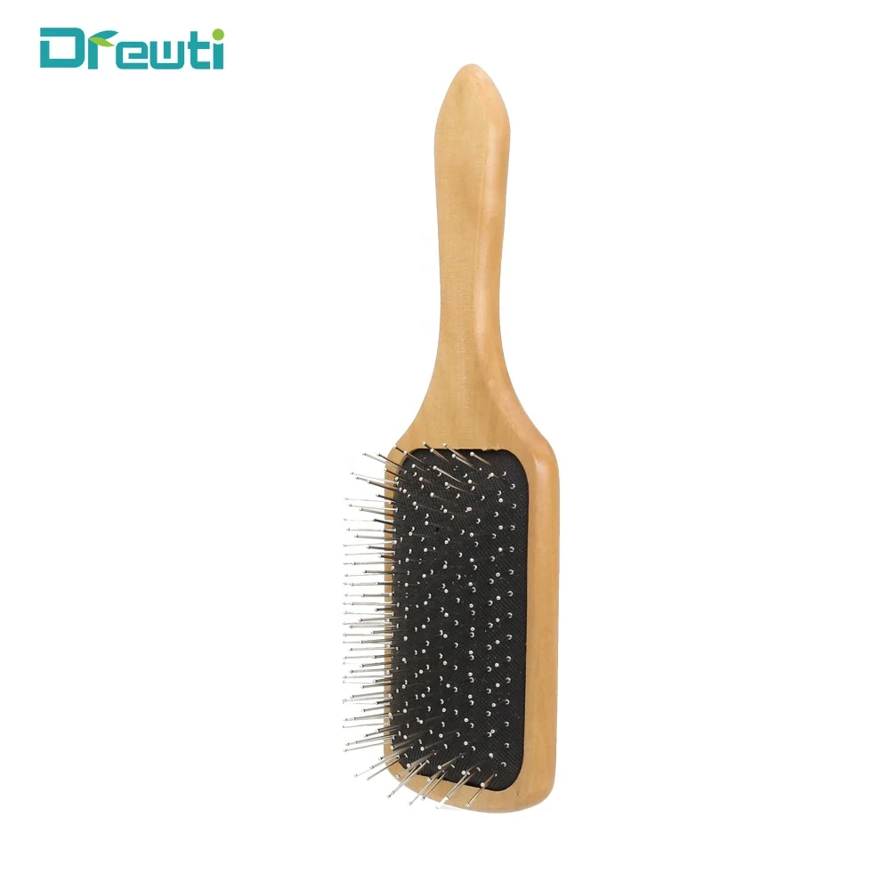 Airbag Detangling Sterilization Sustainable Organic 100% Natural Wood Needle Hair Brush And Comb Sets For 3 Kids