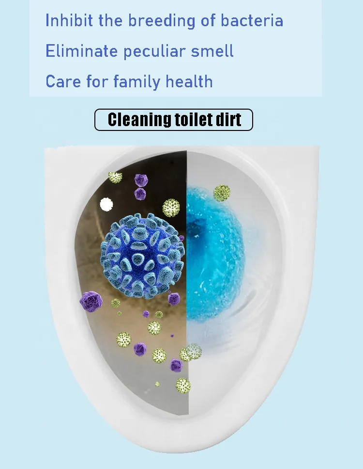 Classic style Toilet air freshener 50g toilet cleaning ball sterilization deodorant blue bubble