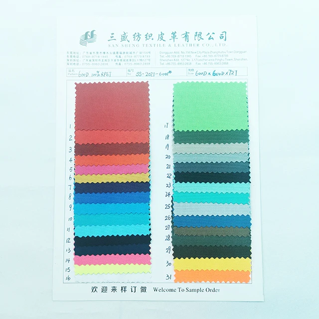 Product available  RPET 600D Recycled waterproof polyester 600D oxford fabric for luggage