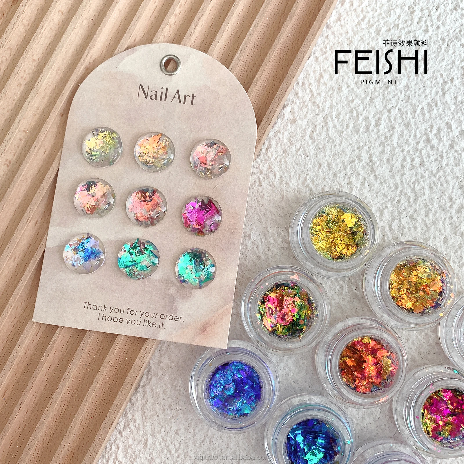 NF Series Shiny Multi Colors Chameleon Glitter Nail Flakes Powder