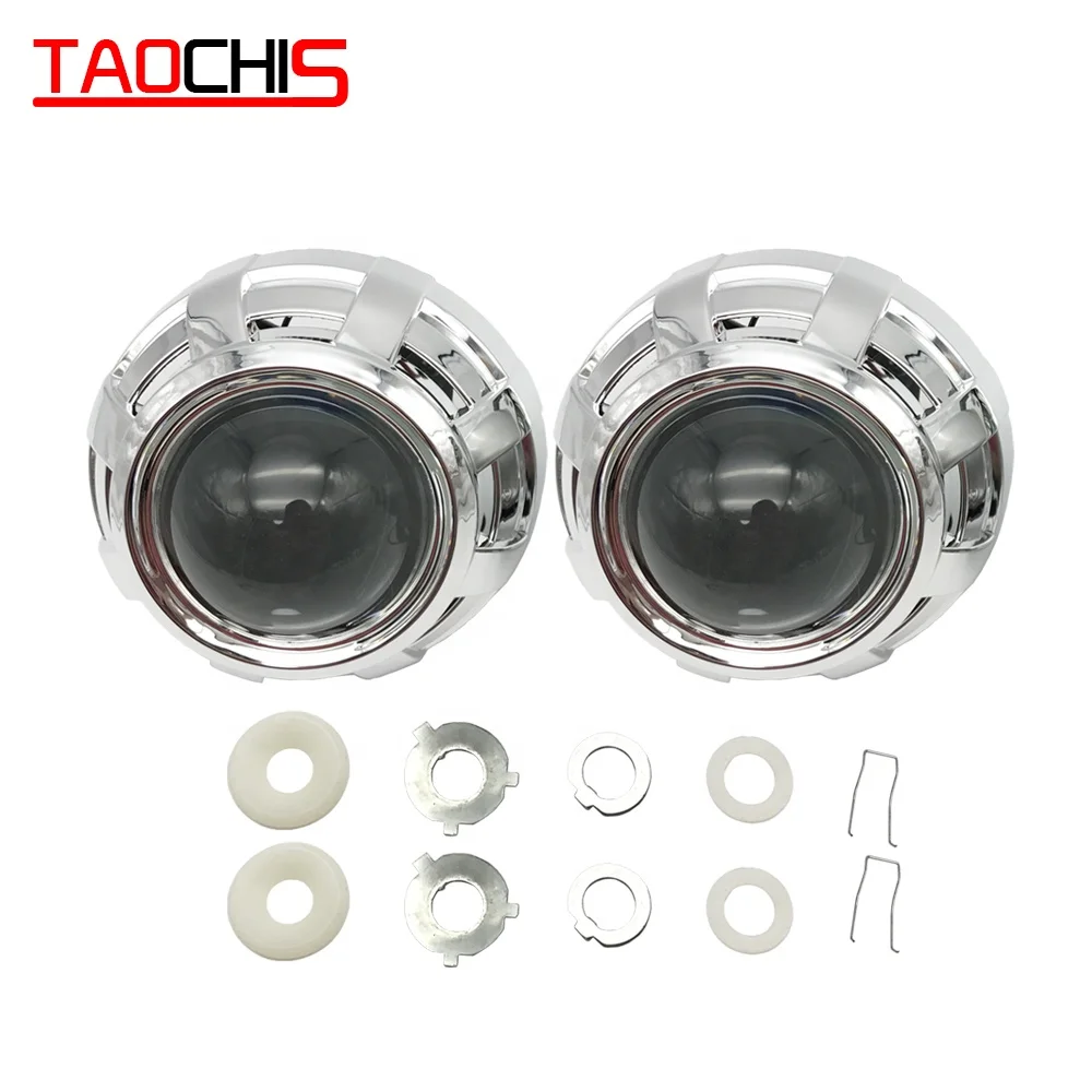 TAOCHIS 3.0 inch WST Headlamp Bi xenon Projector Lens Kit With Shroud APP control angel eyes Modify Head light retrofit tool