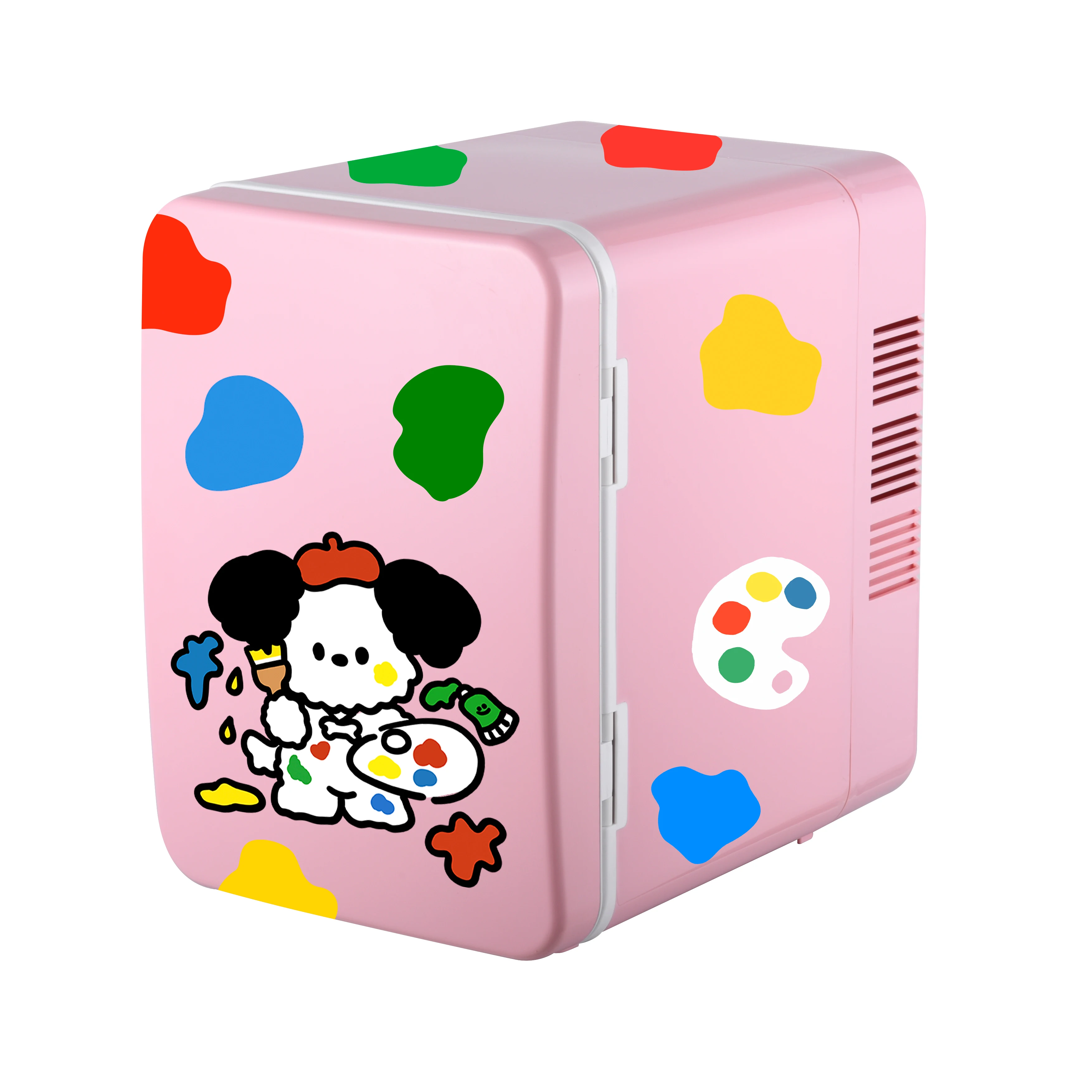 New Product Custom Colored Drawing Mini Fridge Portable Eco-Friendly Household Small Refrigerator