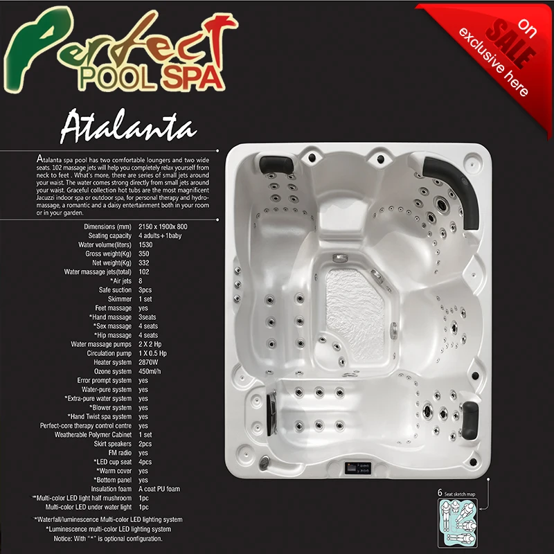 Perfect Hot Tub Outdoor Spa  Pool 4/5 Adult Hot Selling Cost-Effective 2098 Dollars