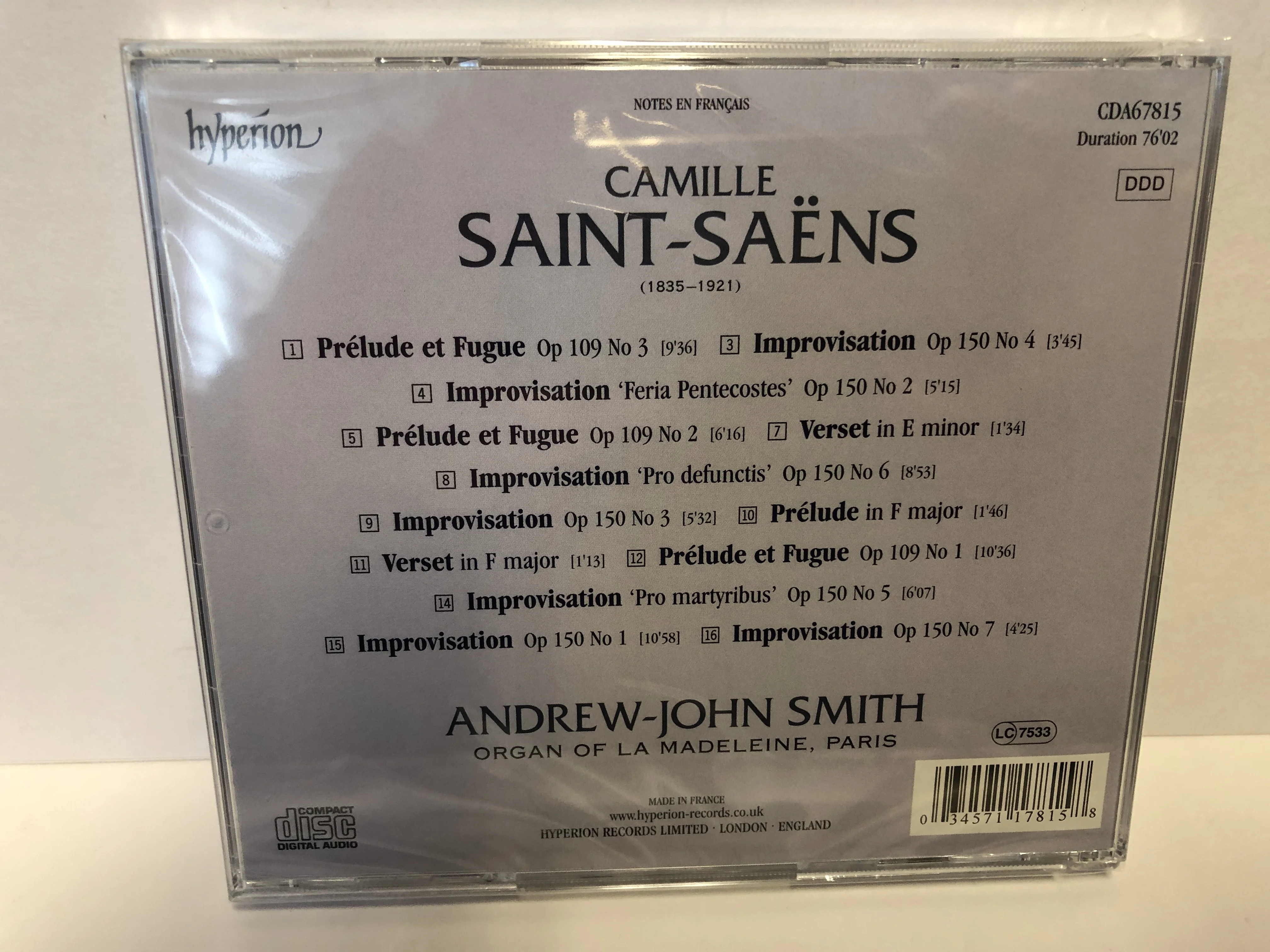 Раннее произведение музыки органов Сен-саенса, работы органов (орган Мадлен, Париж/эндрей-Джон Смит)