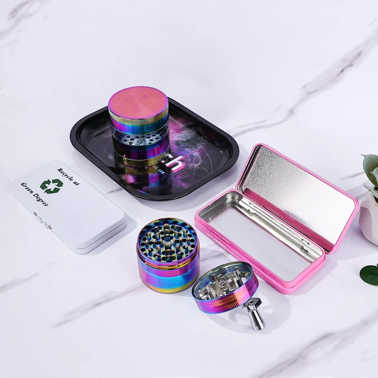 5 packs Airtight Smell Proof Container Child Proof Metal Tin Box With Insert For Gummies Candy Mint Pre Rolled Packaging