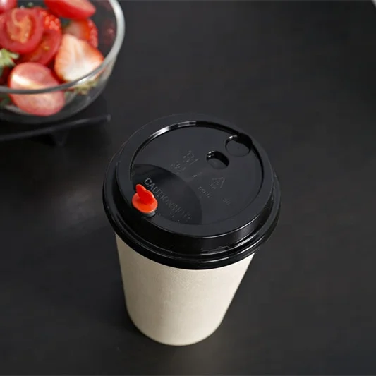 disposable PE/PLA Single Wall coffee Milk Tea bamboo fiber natural colour Paper Cup400ml  500ml