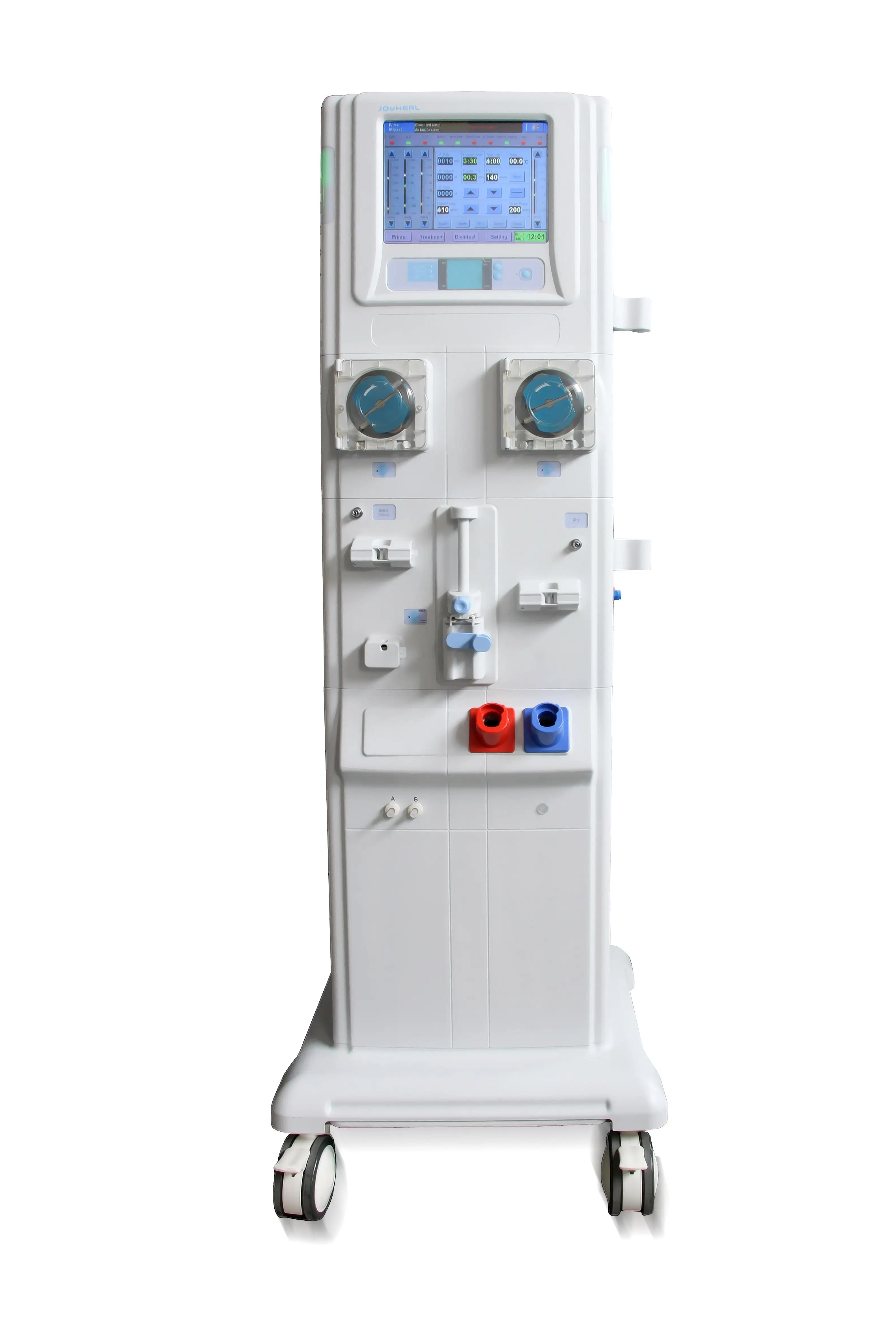 Automatic double bump waterway hemodialysis  machine adjustable dialysate flow linearly with LCD touch screen