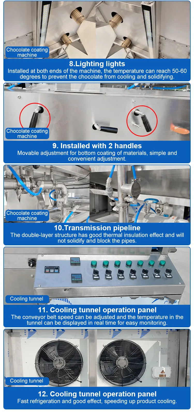 ORME Donut Wafer Chocolate Coating Machine Supplier Cooling Tunnel Cookie Chocolate Enrobe for Sale