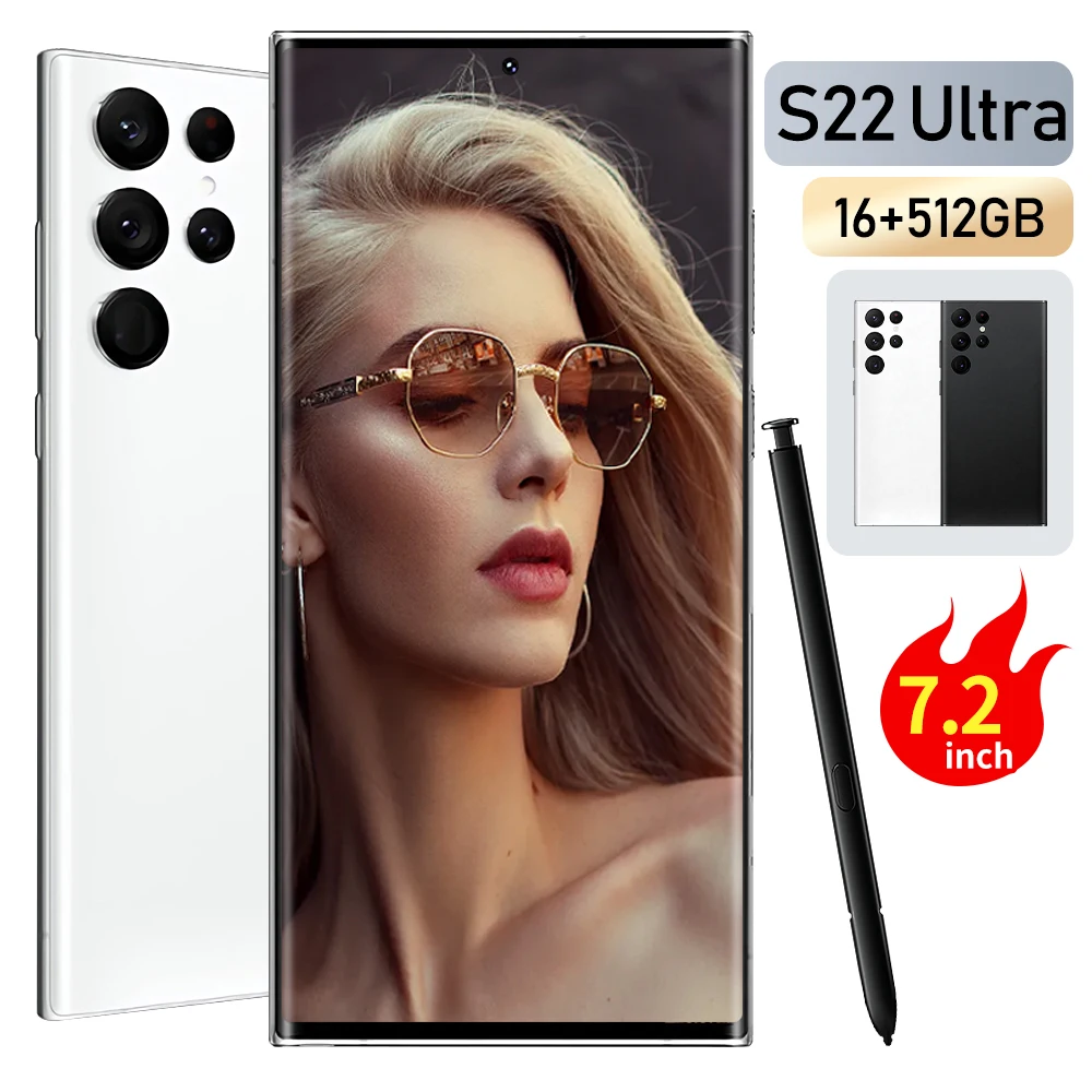 2024 популярный оригинальный смартфон S22 Ultra16GB 512GB со встроенной ручкой 5G Android 12 мобильный телефон