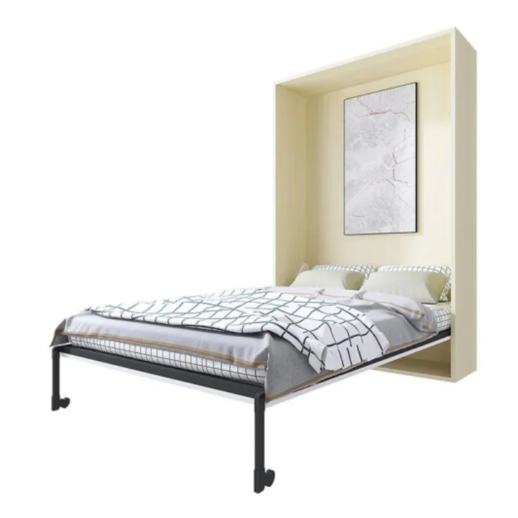 
Invisible folding wall bed multi-function solid wood flap hidden sheet murphy bed double space saving 2 meters invisible bed 