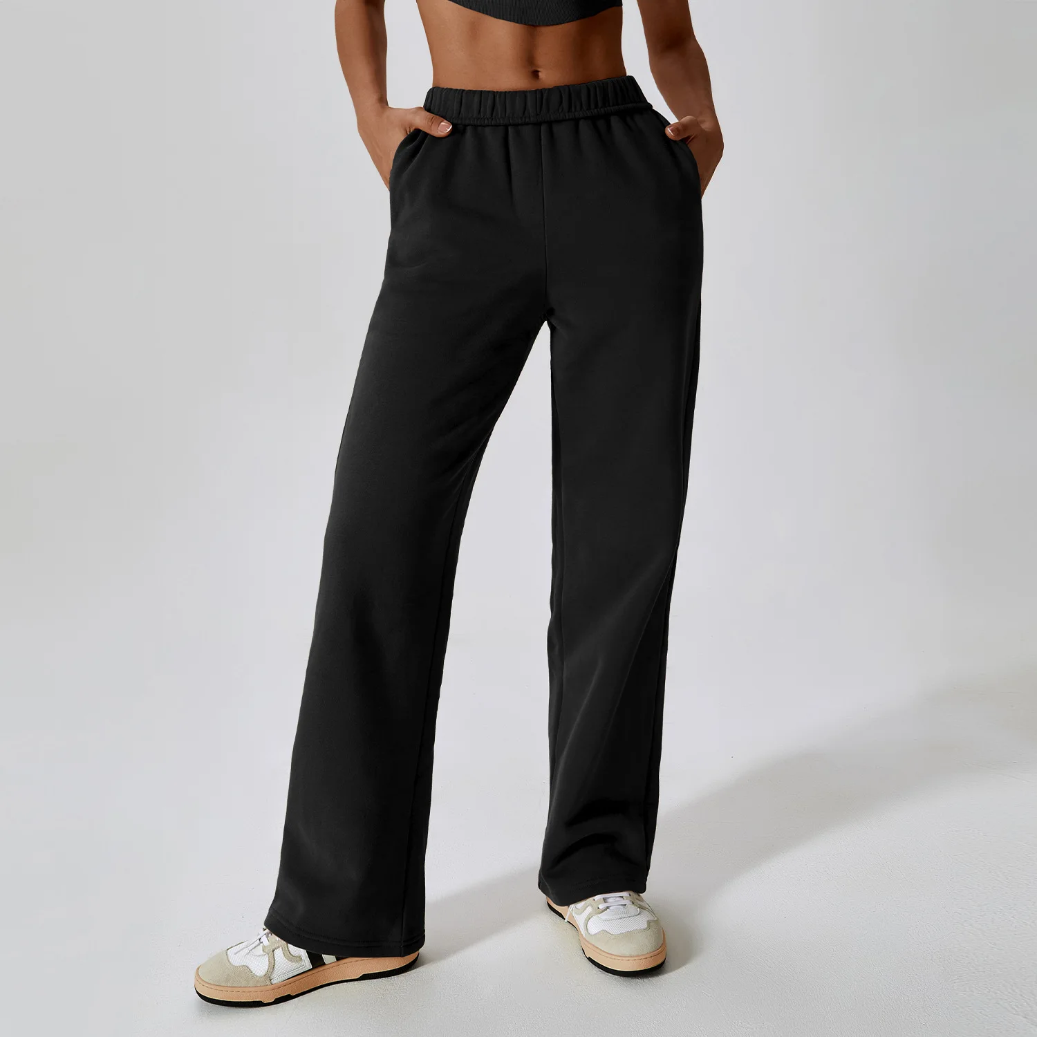 Custom french terry sweat sweatpants printed plain jogging pants blank track pants Elastic Waistband flare sweat pants men