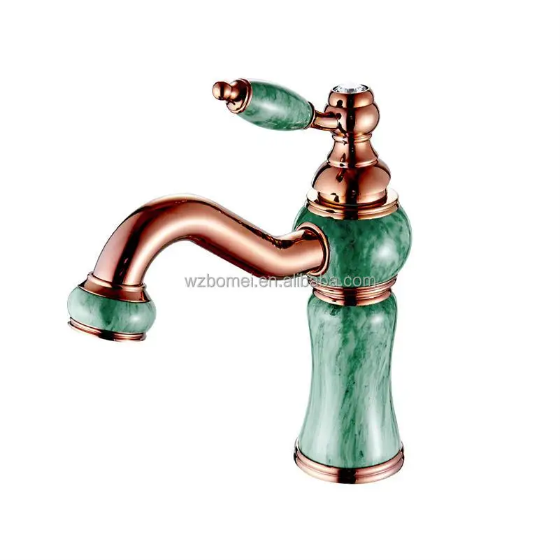 OEM Free Spare Parts Jade Deck Mounted Vessel Sink Basin Luxury Bathroom Faucet