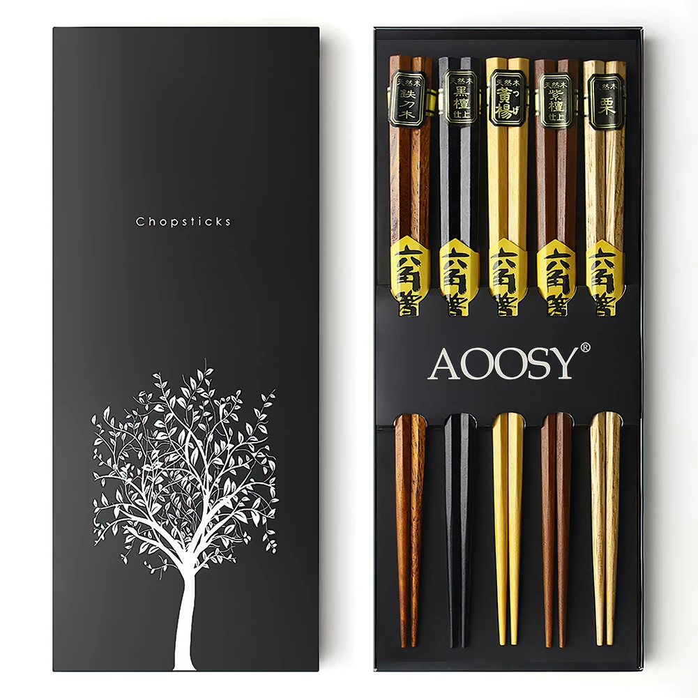 Wholesale Hexagon Wooden Chopsticks Reusable Chinese Food Sticks Sushi HAshi