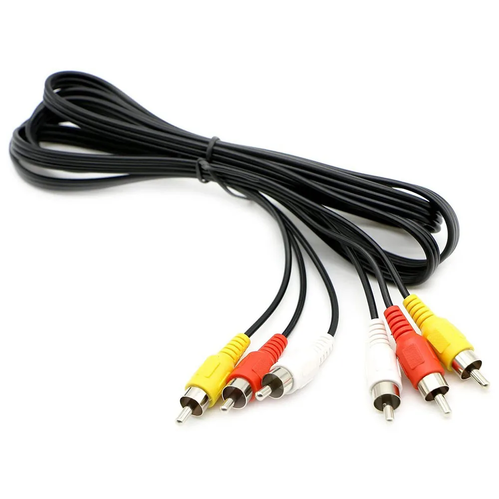 3 RCA Cable Audio Video Composite Male to Male DVD Cable