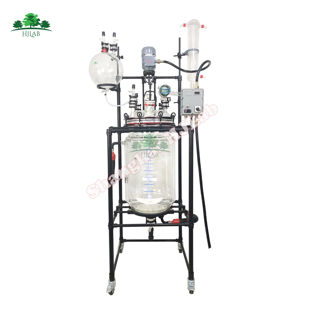 Industrial 150L Fully Customizable Single Dual Jacketed Glass Reactor