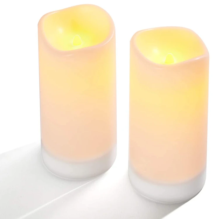 2022 Hot Sale Table Standing Decoration 4inch Waterproof Wave Top Decorative Led Powered Candle Light Powered By Solar