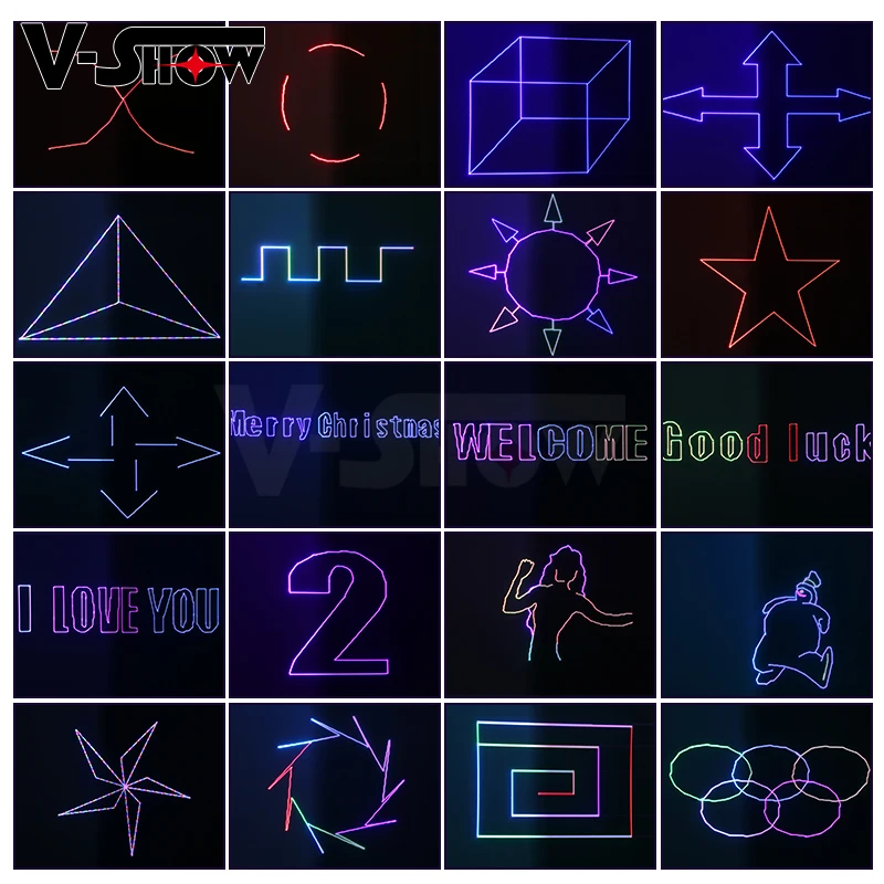 VSHOW L0303 3W Animation Lasers ILDA DMX RGB color projector laser lights Indoor Outdoor Laser for DJ Disco Wedding Stage