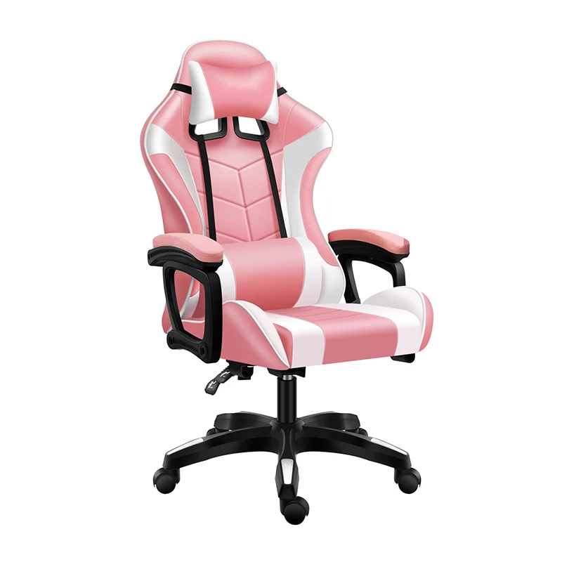 Pink Led Rgb Pu Leather Oyuncu Koltugu Massage Racing Gaming Chair With Lights And Speakers