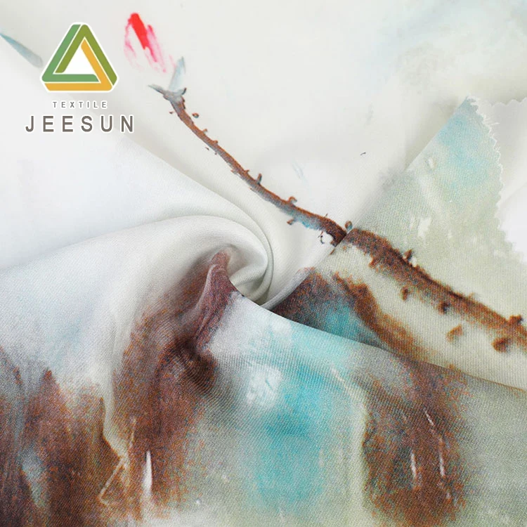 Оптовая продажа, Китай, чернильный стиль, устойчивая цифровая печать, ткань для одежды