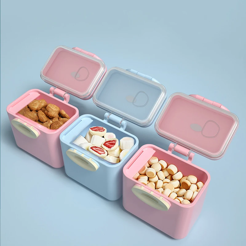AliGan-Baby milk powder container stackable mixie travel portable candy fruit snack with handle large capacity formula dispenser