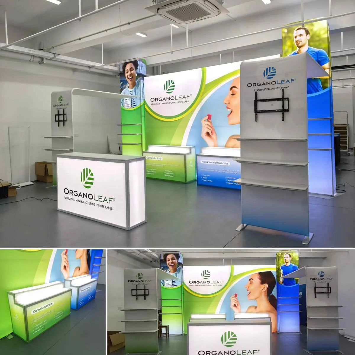 New Fashion Modular Backlit Design Aluminum Frame Illuminated Fabric SEG Lightbox Expo Display Portable 10x20 Trade Show Booth