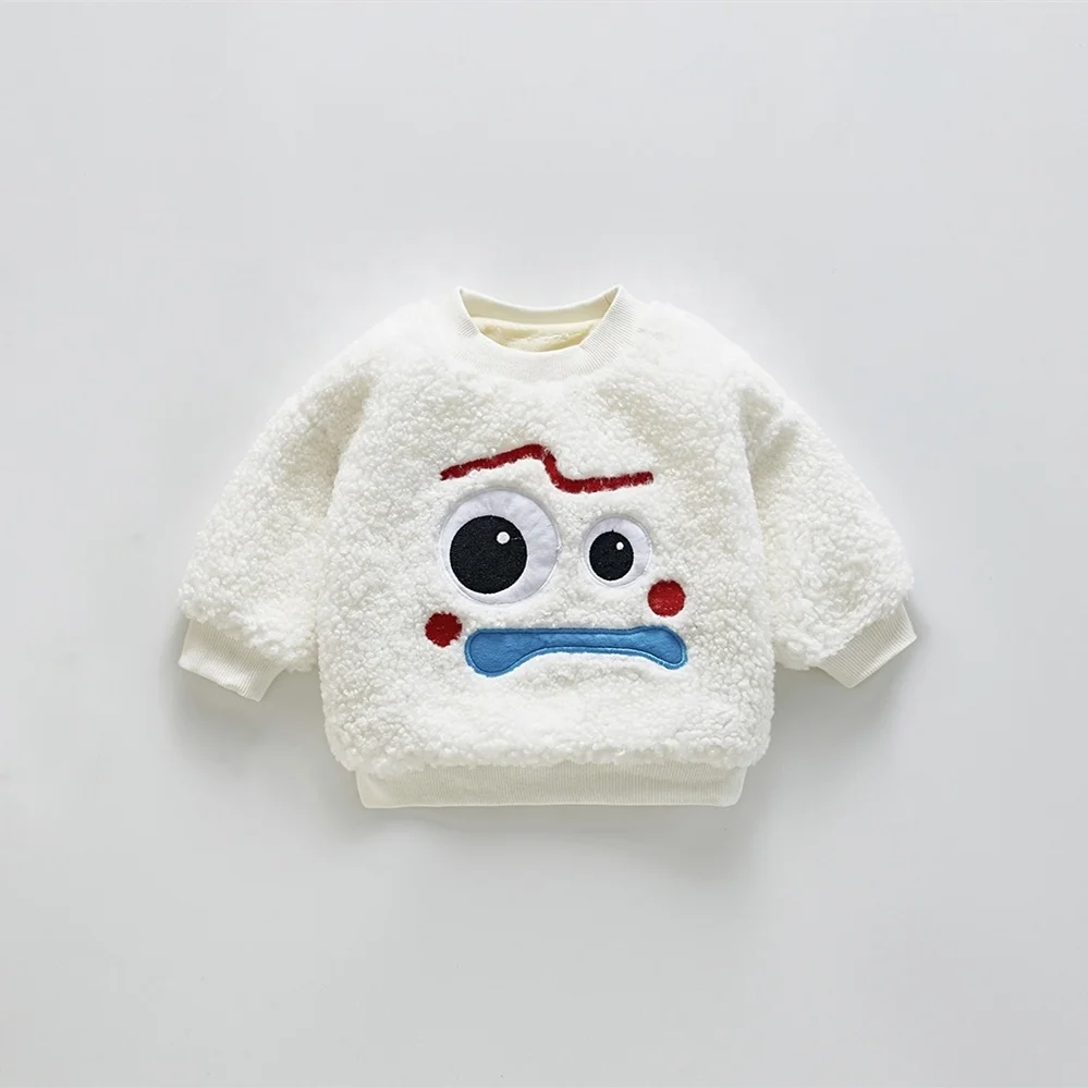 
ChengXi Baby Toddler Pullovers Cute animal embroidery winter thick baby sweatshirt in different colors 
