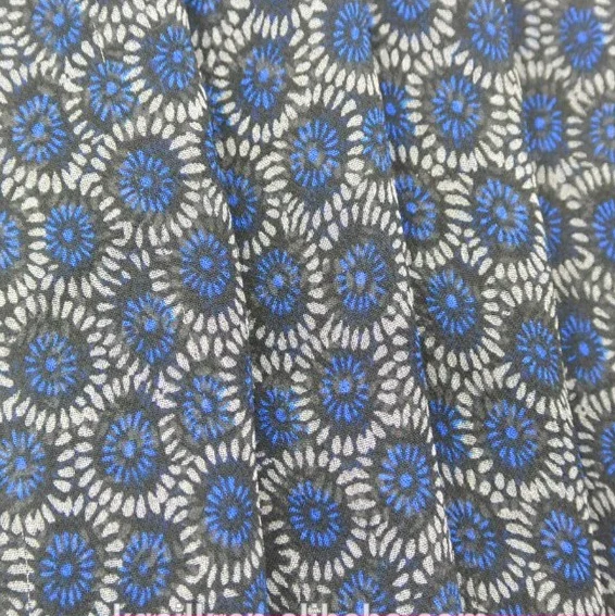 
small floral printing 100% mulberry pure silk crepe fabric 