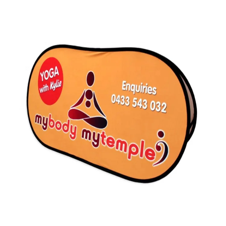 Высокое качество, предназначенная для улицы складной всплывающие рамка дисплея двухсторонняя печать на заказ горизонтальный всплывающий баннер рамки