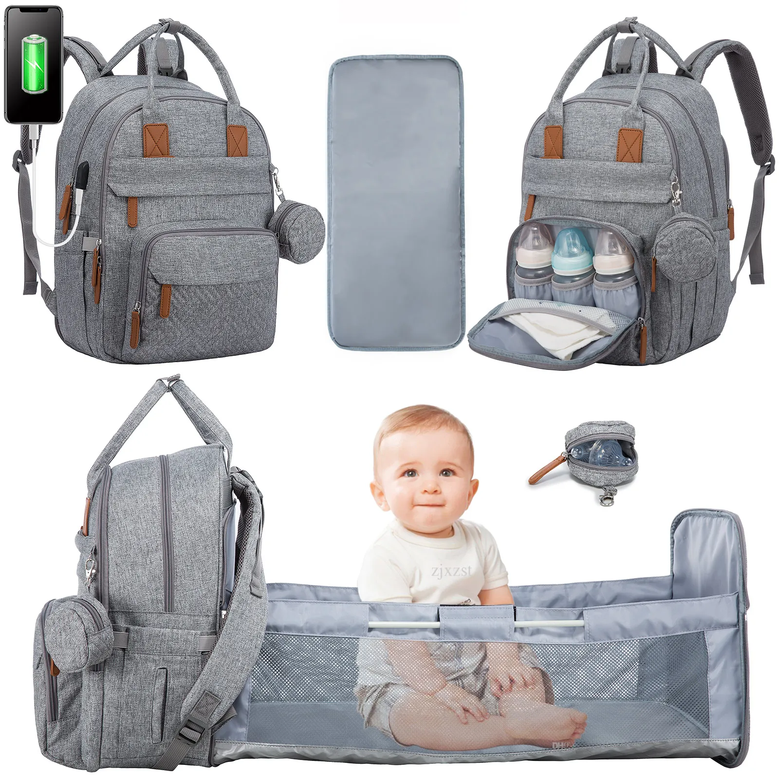 Wholesale Top Sale LOVEVOOK Multifunctional Custom Travel Mom Baby Buffalo Diaper Bag Large Capacity Backpack Mummy Diaper Bags