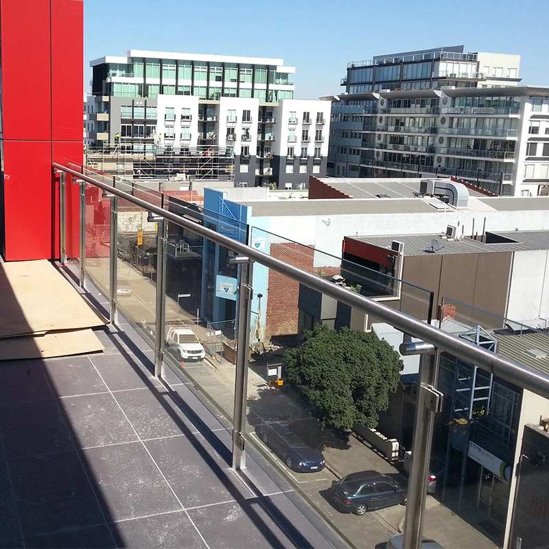Balcony Tempering Staircase Fiber Frameless Posts Curved Stainless Steel Dwg Aluminium Stair Glass Railing