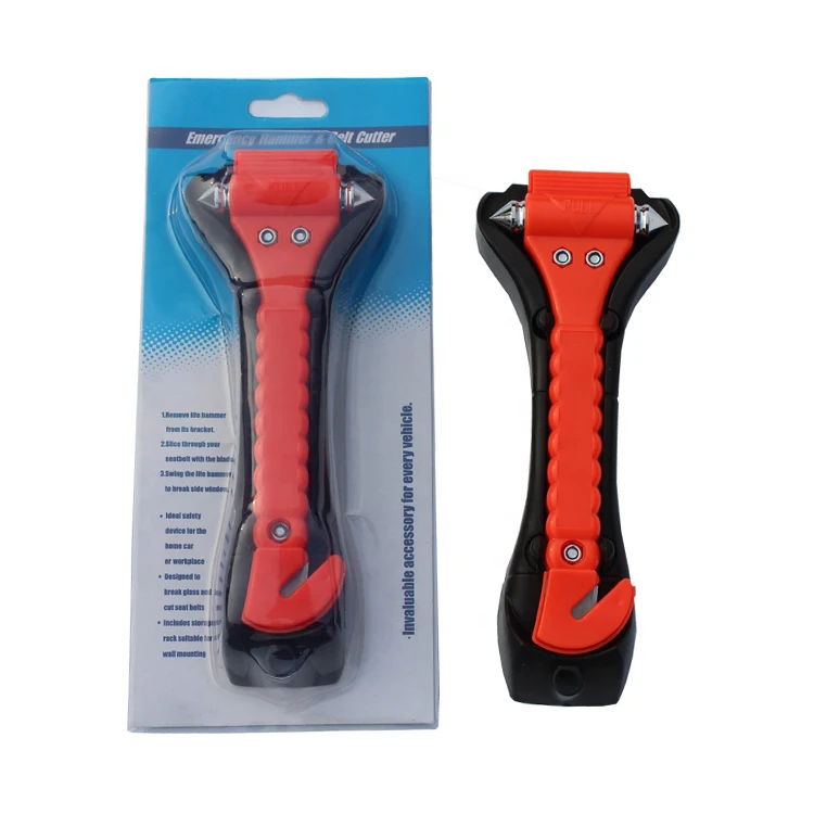 Double Steel-Tipped Window Breaker Emergency Tool Bus Escape Car Safety Hammer