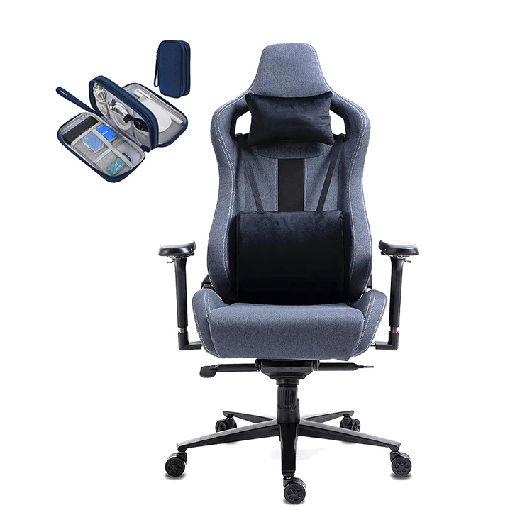Silla Gamer Alibaba Blue Ergonormic Gaming Chair with Portable Waterproof Electronics Accessories Case Organizer Bag for Cables