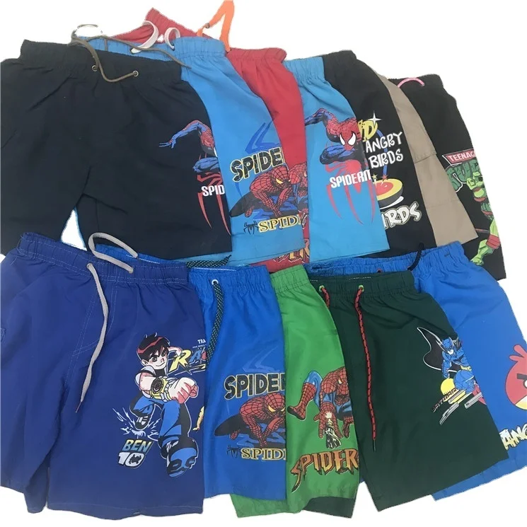 BK066 2019 new arrival high quality cheap price ready made cartoonbeach shorts kids boys gym swim trunks board shorts