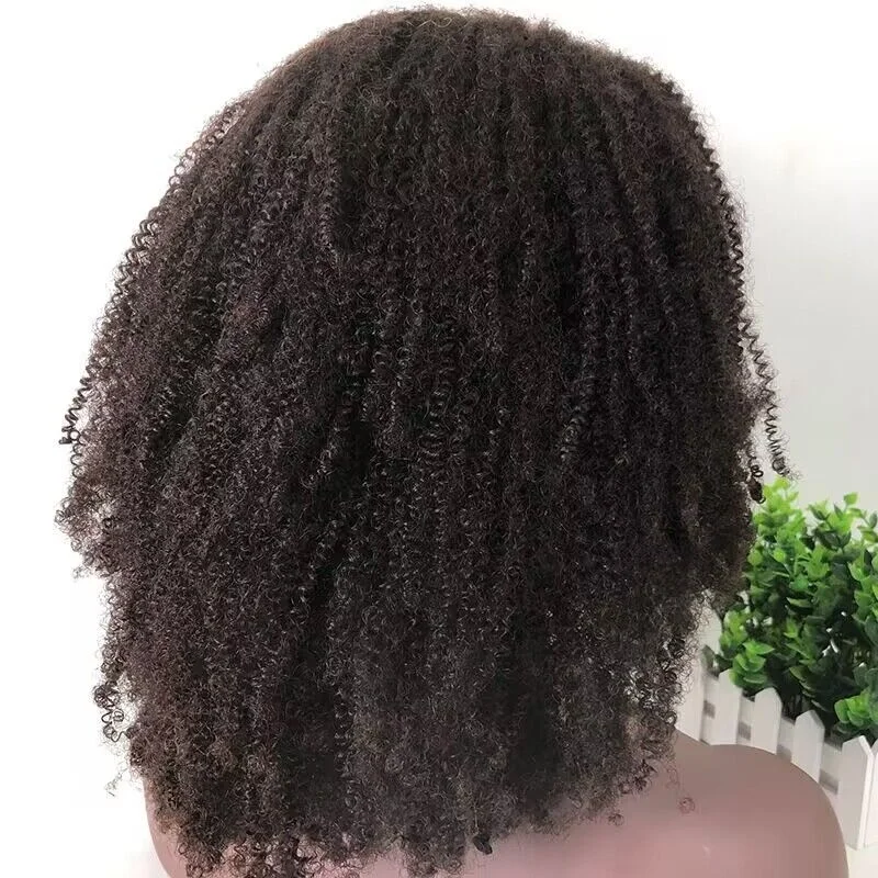 Indian Human Hair Wigs Swiss Transparent HD Glueless Lace Wigs wholesale 180% Afro Kinky Coily 4a 4b 4c Lace Front Wigs