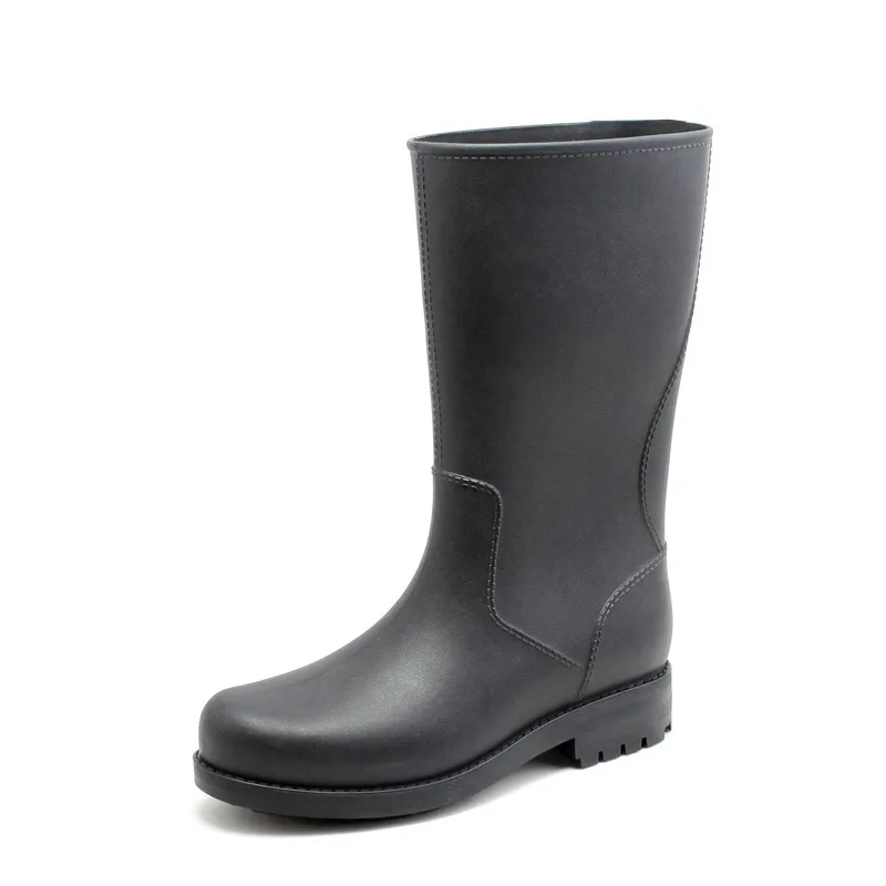 Men Tall Rain Boots - NOT for Wide Calf - Ultra Lightweight Flat Wellies